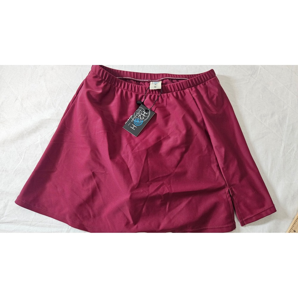 H2oh Colours Womens Maroon Swim Skirt with‎ Built-in Brief Size Medium